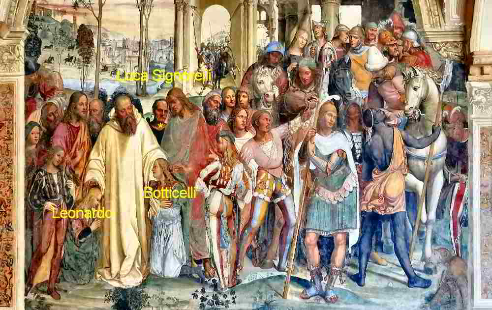 Ritratto del Signorelli, Leonardo e Botticelli